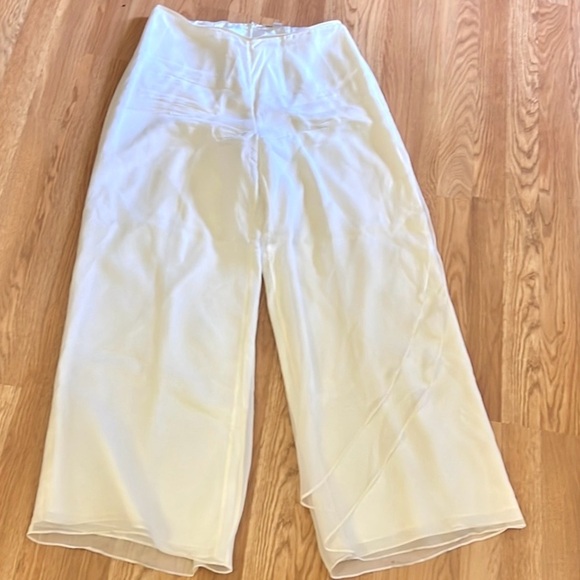 VTG Lillie Rubin, Elegant Silk Palazzo Pants, White,SINGLE Layered Leg, Size 10 - Picture 6 of 13